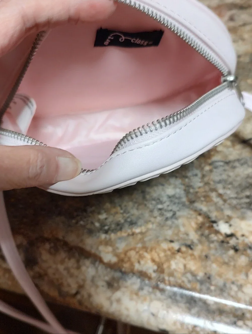 Pink Patterned Canvas Cosmetic Pouch